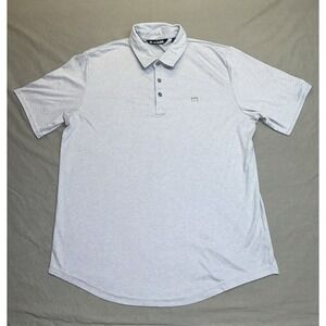 Travis Mathew Light Gray Polo Shirt Short Sleeve Golf Preppy Men's Size Large